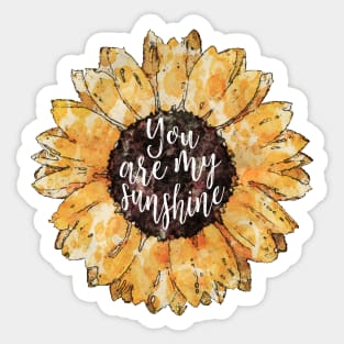 Sunflowers watercolor, you are my sunshine Sticker